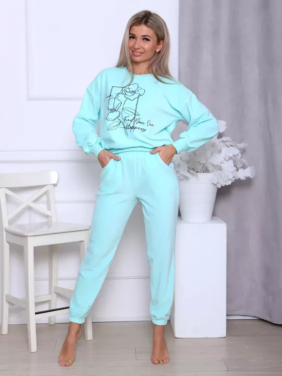 Костюм велюровый Прелесть (ментол)