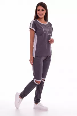 Пижама женская 5-223а (антрацит-меланж)