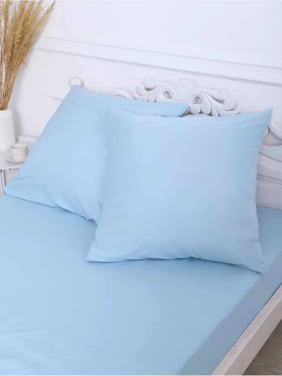 Комплект наволочек полисатин гладкокрашенный - Голубой