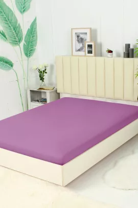 Простыня трикотажная на резинке - Сирень