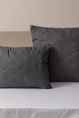 Подушка стеганая файбер м/ф(темно-серый)