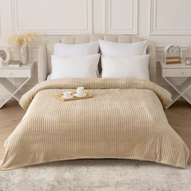 Вертикаль(молоко) плед велсофт тубус