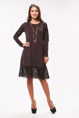 Платье Женское 4-31г (тёмный шоколад) Кружево