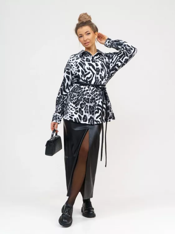 Туника 777990 леопард серый последний размер