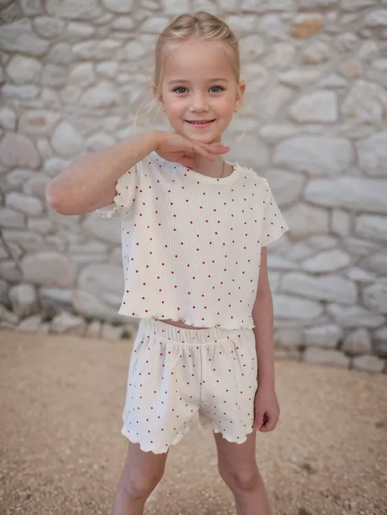 Пижама Пружинка топ с шортами 33063 сердца