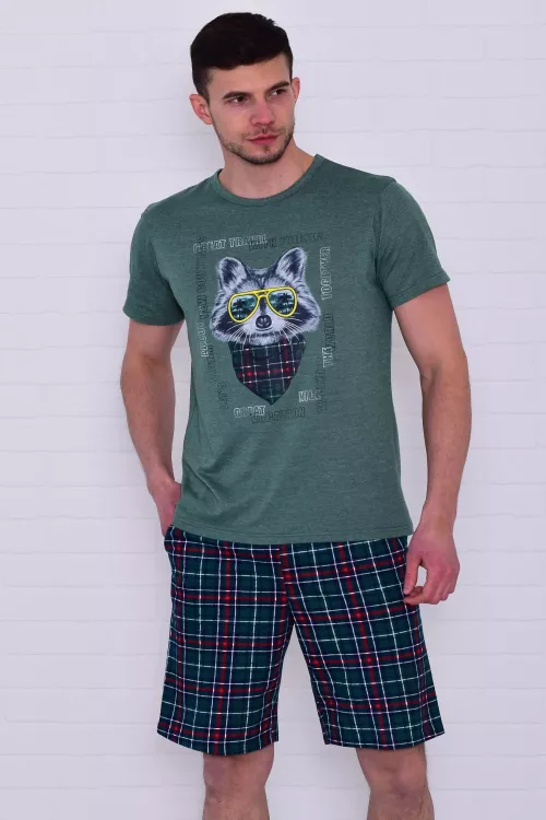 Пижама мужская 9-198 (изумруд) Енот