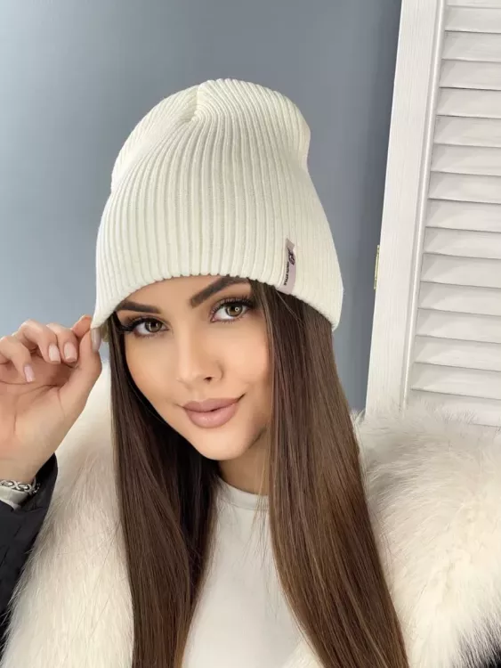 Шапка 60362 белый последний размер