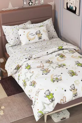 Мишки(салат) КПБ поплин детский