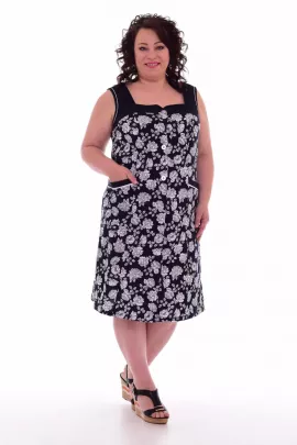 Халат женский 3-192в (чёрный+белый)