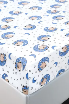 Простыня на резинке "Мишка на луне" 250 60*120*10 250
