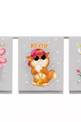 Набор полотенец "Обнимяу" вафельное