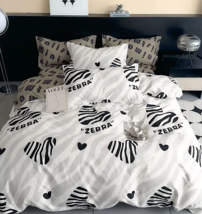 Постельное белье сатин элит на молнии - Зебра