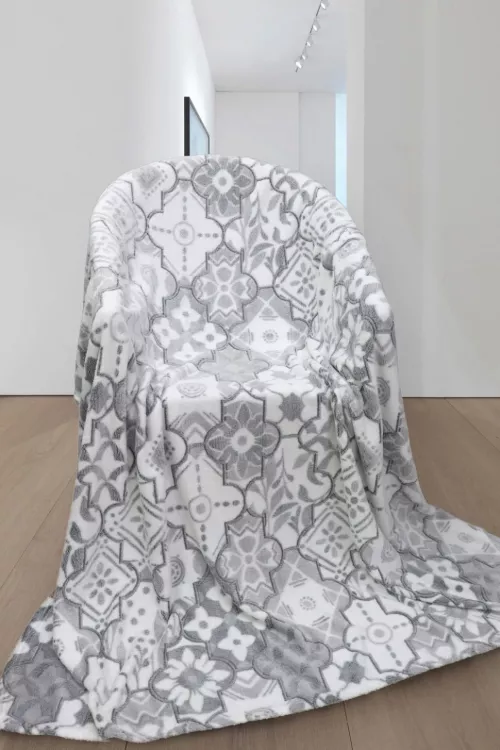 Плед Марокко велсофт светло-серый последний размер