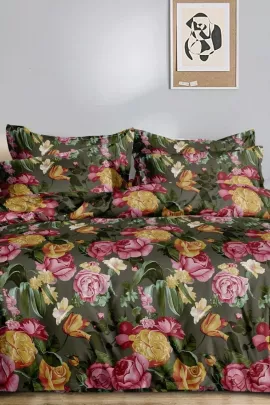 Постельное белье полисатин на молнии - Букет