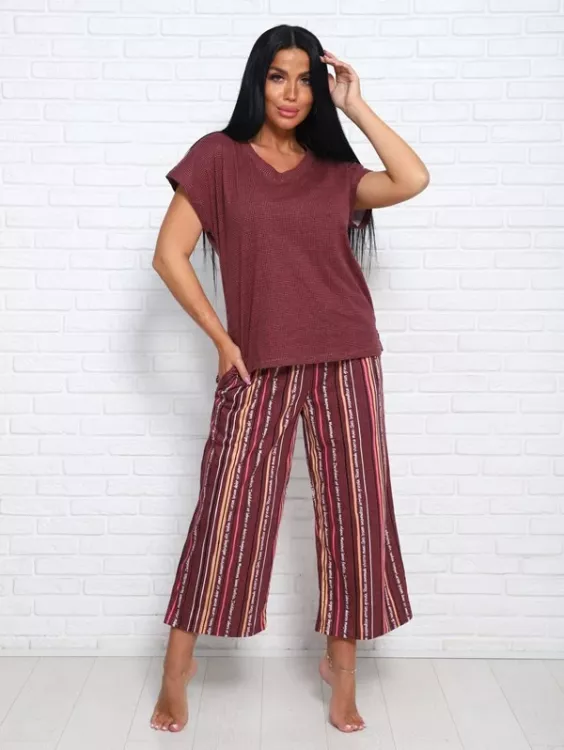 Костюм Брауни коричневый (брюки полоса)