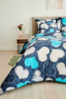 Пододеяльник поплин - Романтика, цвет бирюза