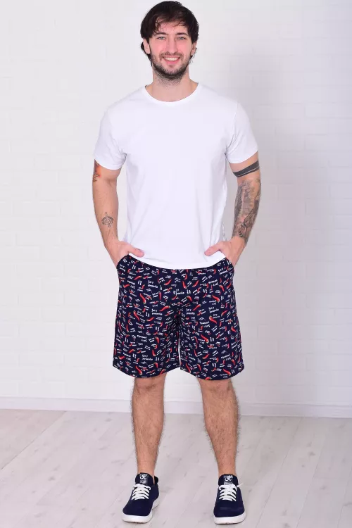 Шорты мужские 9-173к (синий перчик)