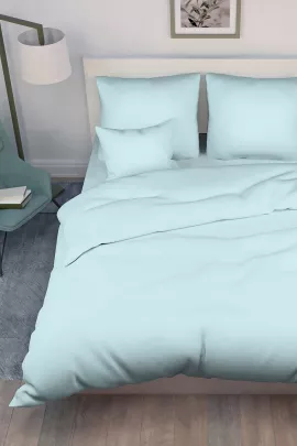 Постельное белье поплин гладкокрашенный - Небесно-голубой