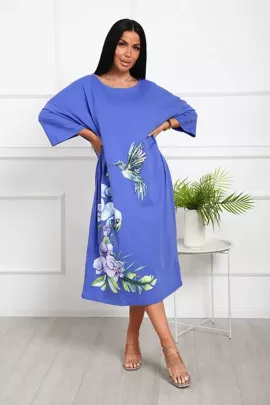 Удлиненная футболка хлопок с принтом Арт. 1092