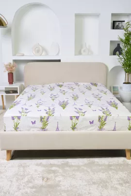 Простыня бязь на резинке - Лаванда