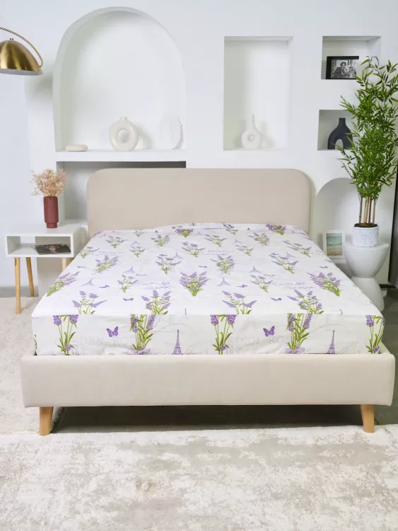 Простыня бязь на резинке - Лаванда