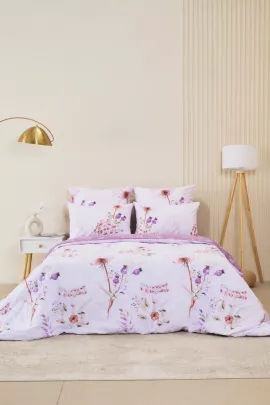 Постельное белье зима-лето из поплина с простыней на резинке - Виталина