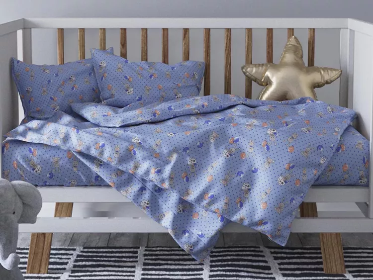 Зайчишки(голуб) КПБ бязь детский